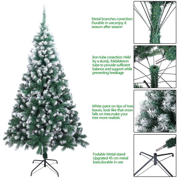 7FT Spray White PVC Christmas Tree 870 Branches MLNshops]