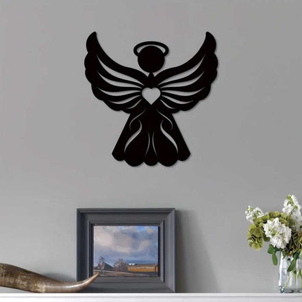 Gothic Angel iron Wall Art with Heart