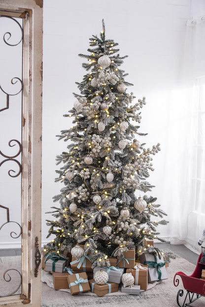 D2.8x3'H Christmas Ball Ornaments, Glass Decorative Hanging Ball Christmas Tree Ornaments for Holiday Party Decorations, Set of 6