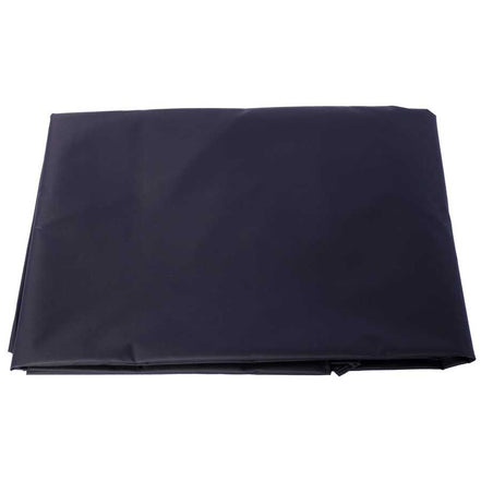 Folded black salon cape made of lightweight material, perfect for hair professionals and easy salon storage.
