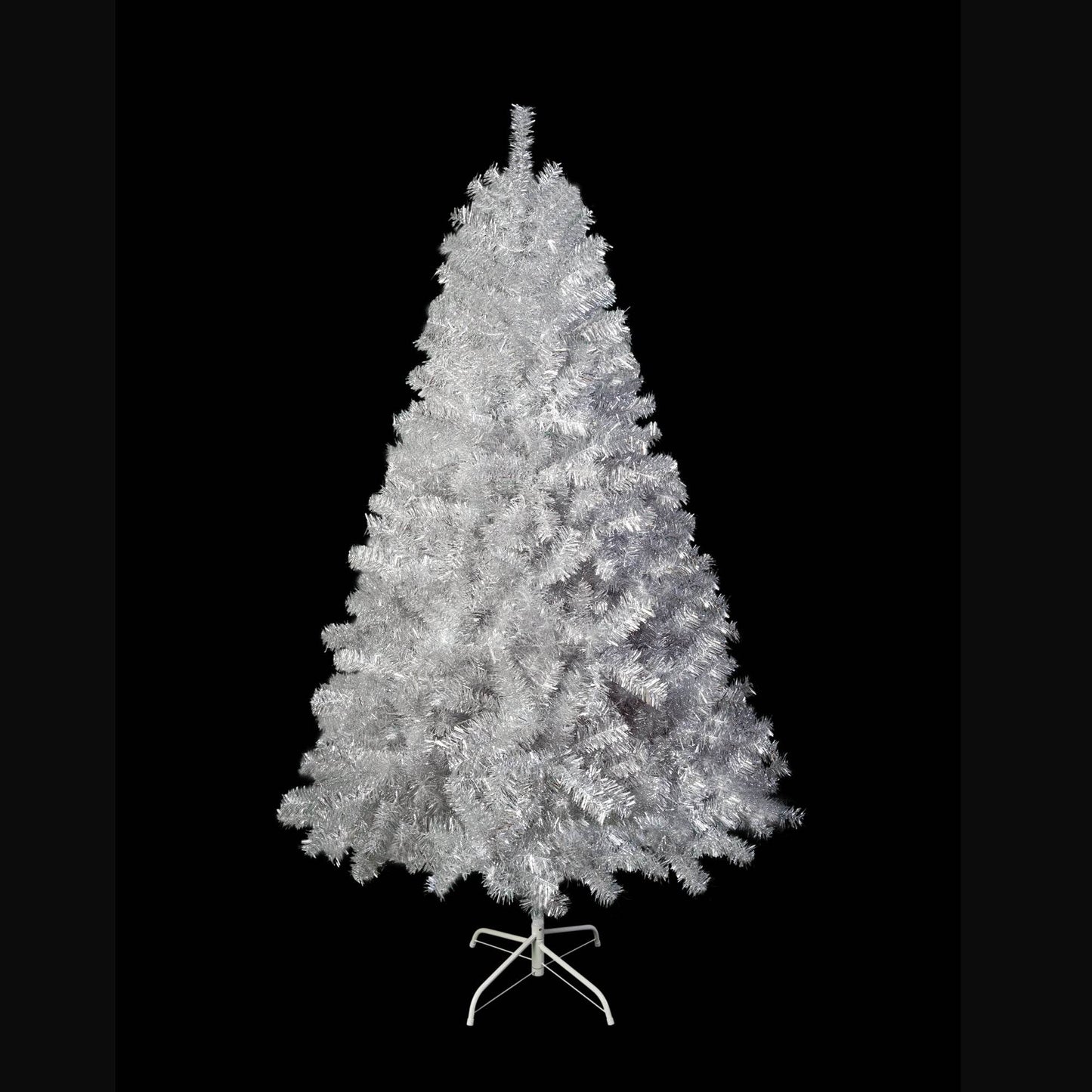 6FT Silver Pre-Lit Christmas Tree, 800 Tips & 300 LED Lights