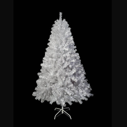 6FT Silver Pre-Lit Christmas Tree, 800 Tips & 300 LED Lights