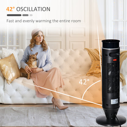 2-In-1 Tower Heater, Indoor Electric Space Heater with Oscillation, Remote Control, 8H Timer, Three Heating Modes(High, Low, Fan), 750W/1500W MLNshops]