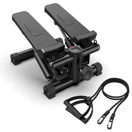 Mini Steppers for Exercise, Stair Stepper with Resistance Bands, Mini Stepper with 300LBS Loading Capacity, Hydraulic Fitness Stepper