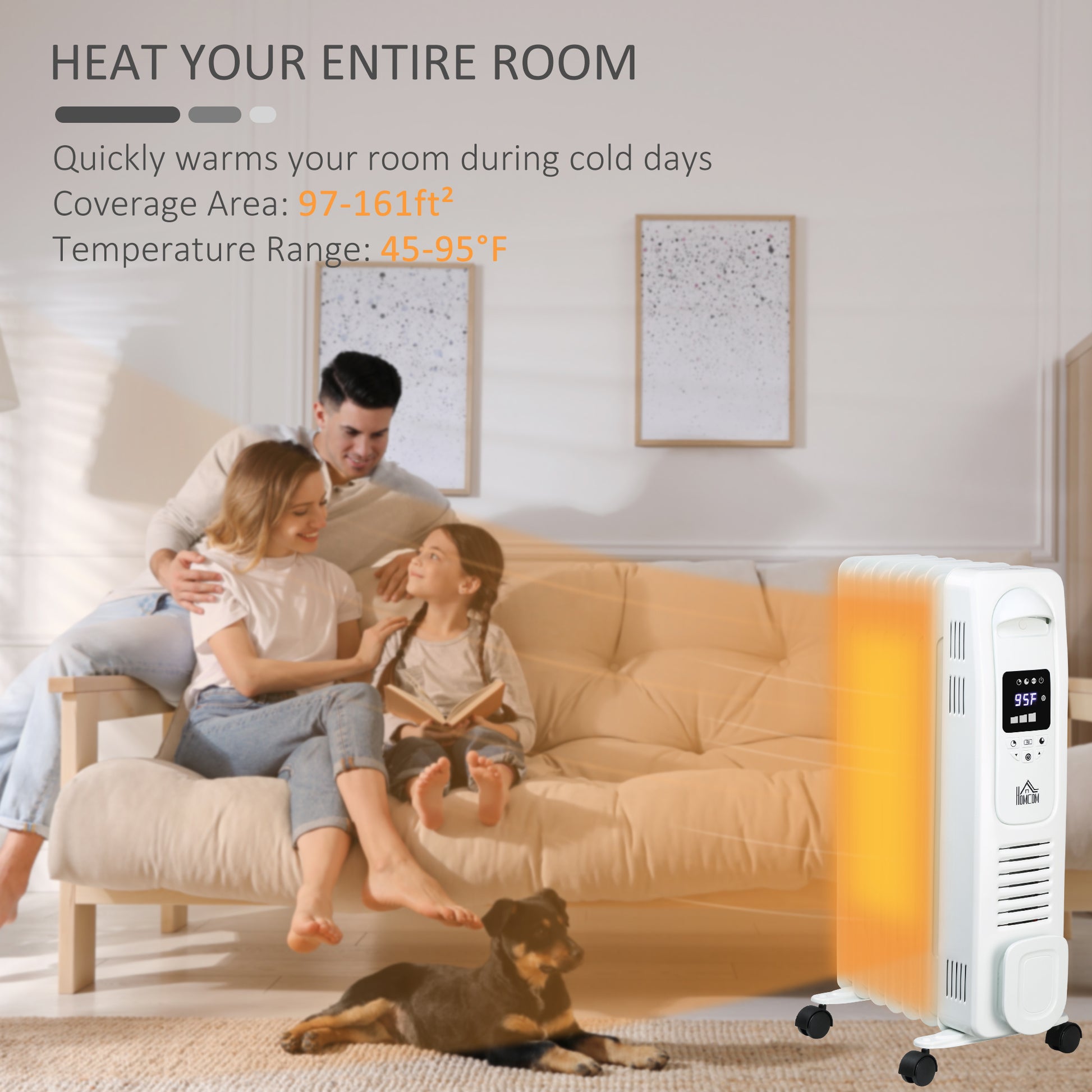 25.25" Electric Space Heater, Freestanding 161 Sq. Ft. Heater with 3 Modes, Timer, and Remote, 1500 W, White MLNshops]