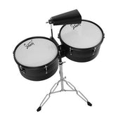 Percussion 13" & 14" Timbales Drum Set with Stand and Cowbell Black