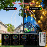 LED ball lights timer, 6 hours on and 18 hours off, 8 brightness levels and remote
