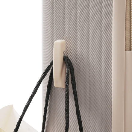 Close-up of side hook on durable ABS suitcase, ideal for hanging bags and enhancing travel functionality in a lightweight design.