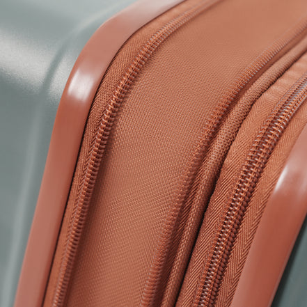 Luggage Sets 5 Piece with Front Opening , Hardside Expandable Carry on Suitcase with Spinner Wheels TSA Lock USB Port Cup Holder Duffel Bag and Toiletry Bag