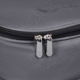 Grey picnic backpack with cooler, compact travel design, outdoor picnic setup, food storage