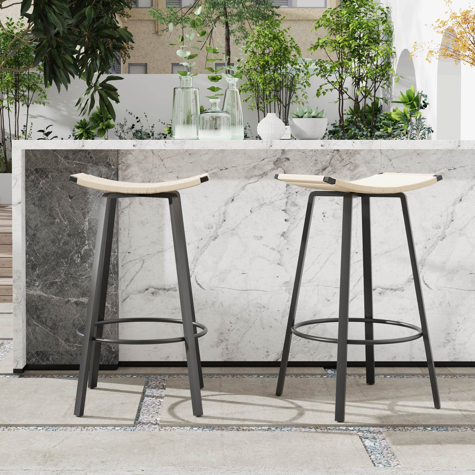 MLNshops Backless Counter Height Bar Stools Set of 2