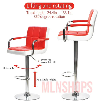 Bar stools: 360 Rotating Bar Stool with Armrest,Set of 2 MLNshops]