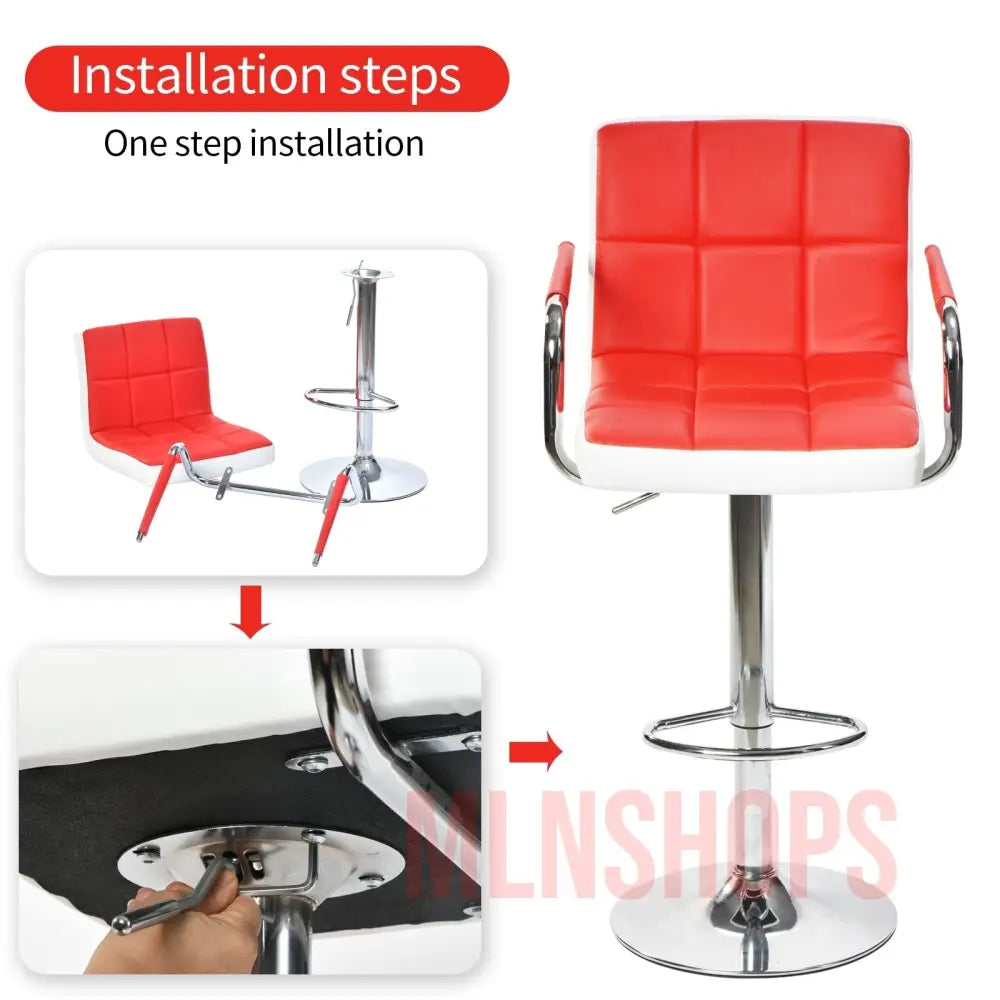 Bar stools: 360 Rotating Bar Stool with Armrest,Set of 2 MLNshops]