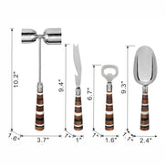 MLNshops Barware Tool Set with Stylish Wooden Handles
