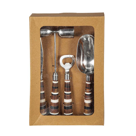 MLNshops Barware Tool Set with Stylish Wooden Handles Default