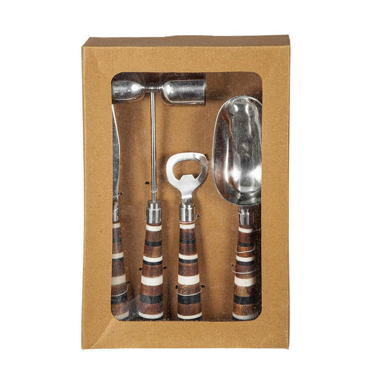 MLNshops Barware Tool Set with Stylish Wooden Handles Default