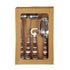 Set of bar tools with wooden handles in a cardboard box