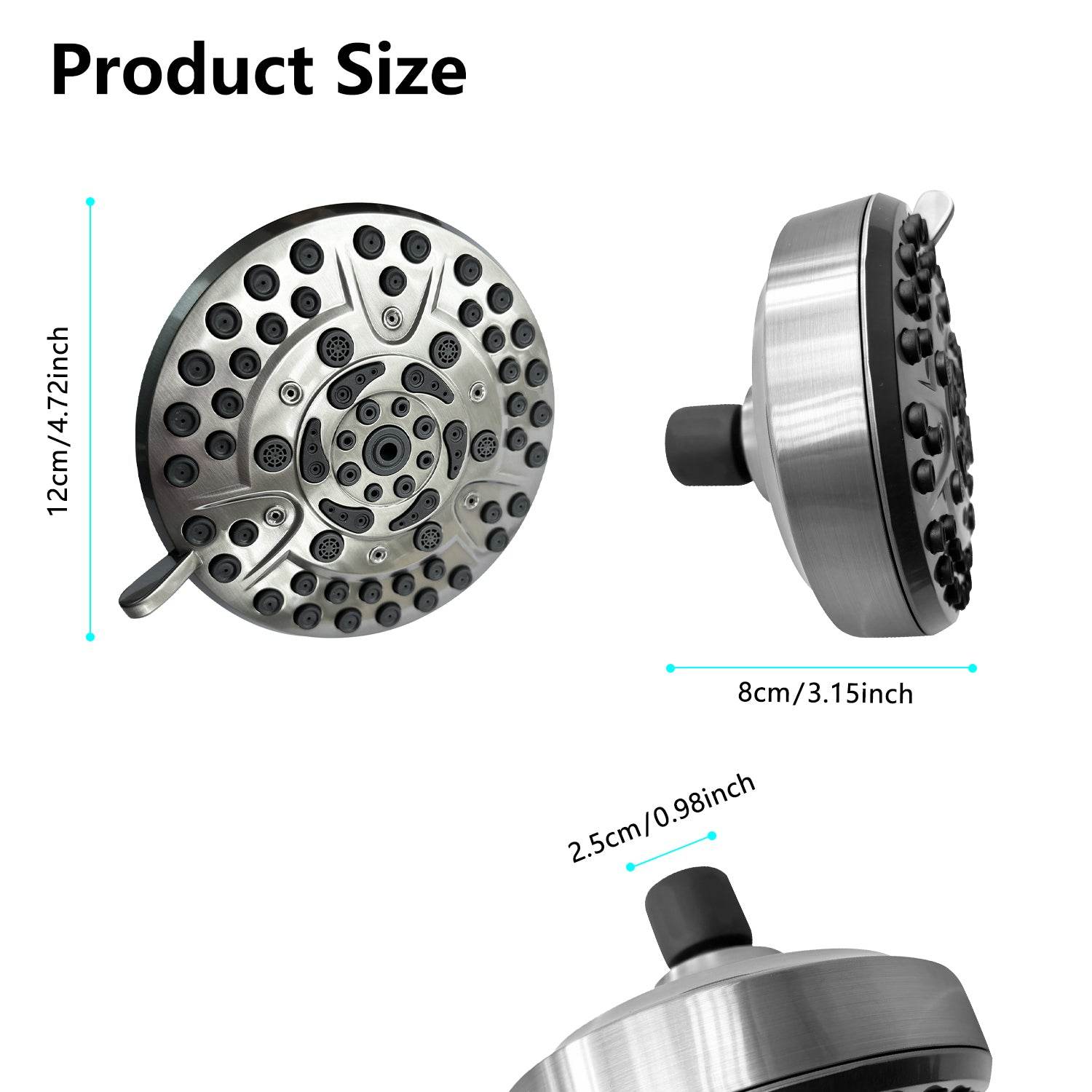 MLNshops 10 mode rainfall showerhead, Stainless Steel