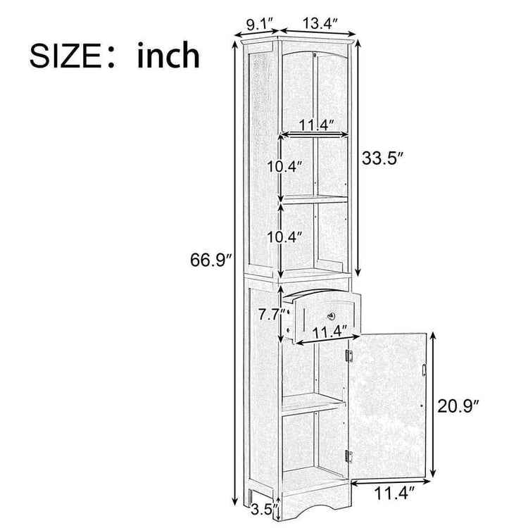 MLNshops Bathroom Cabinet with Drawer for Stylish Storage