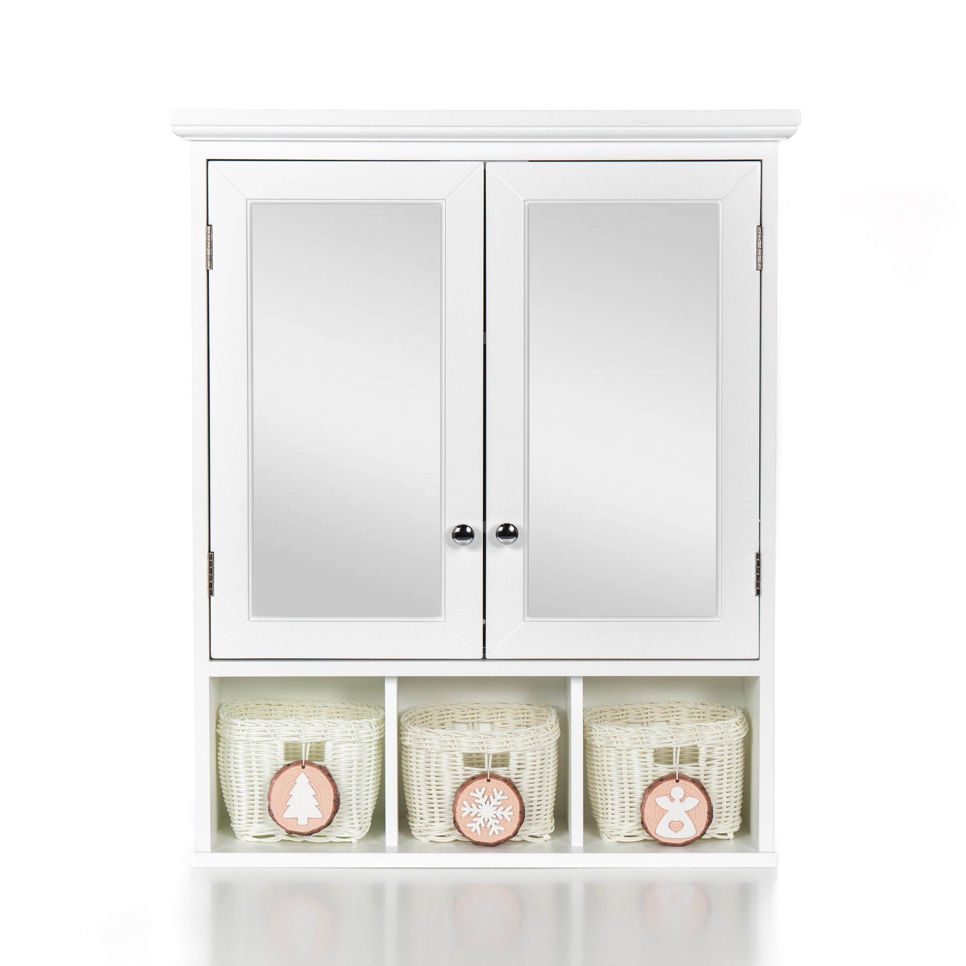MLNshops Bathroom Cabinet with Mirror and Baskets