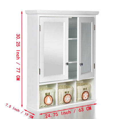 MLNshops Bathroom Cabinet with Mirror and Baskets