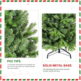 4 ft green Christmas tree PVC tips and solid metal base