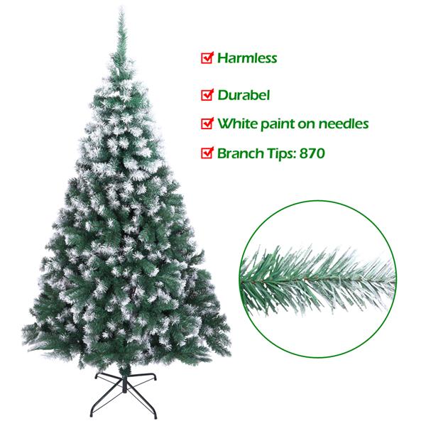 7FT Spray White PVC Christmas Tree 870 Branches MLNshops]