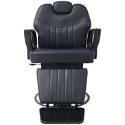Front view of Heavy Duty Hydraulic Barber Chair with cushioned seat and ergonomic armrests for salon comfort