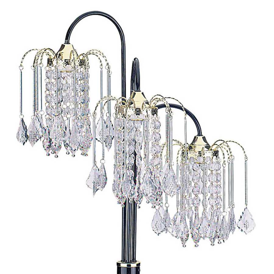 Decorative lamp with crystal accents on a white background