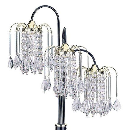 Decorative lamp with crystal accents on a white background