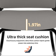 Gray chair with an ultra thick seat cushion labeled 1.97 inches thick, on a white background.