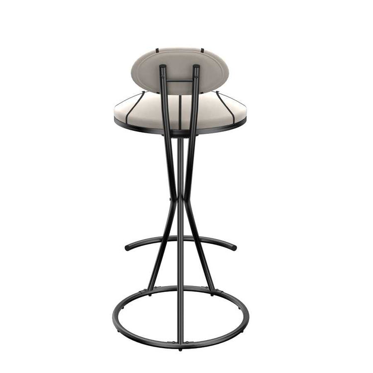 Upholstered Bar Stools Set of 2 Striped Counter Height Barstools Modern Velvet Dining Chairs for Kitchen Island, Living Room (Black & Stripe)