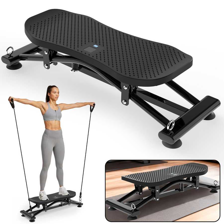 Sliding Ski Simulator with Resistance Bands - Indoor Skiing Fitness 