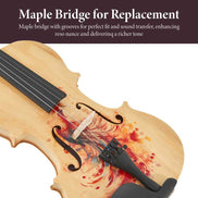Durable handmade violin with maple bridge and premium wood