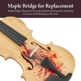 Durable handmade violin with maple bridge and premium wood