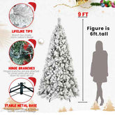 Flocked Christmas tree 9 ft size chart