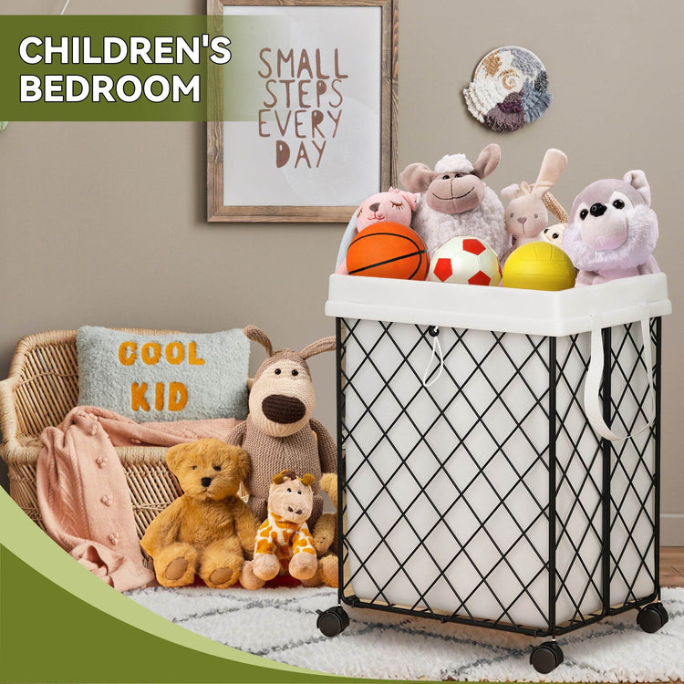 mlnshops Laundry Hamper with Detachable Lining & Wheels