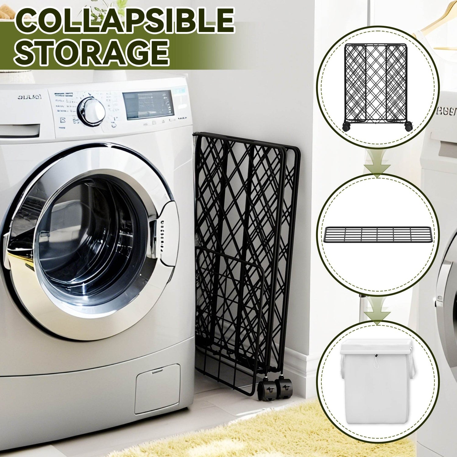 mlnshops Laundry Hamper with Detachable Lining & Wheels