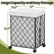 mlnshops Laundry Hamper with Detachable Lining & Wheels