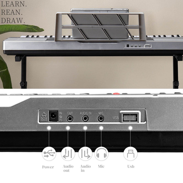 MLNshops Beginner Keyboard Bundle with Piano Stand