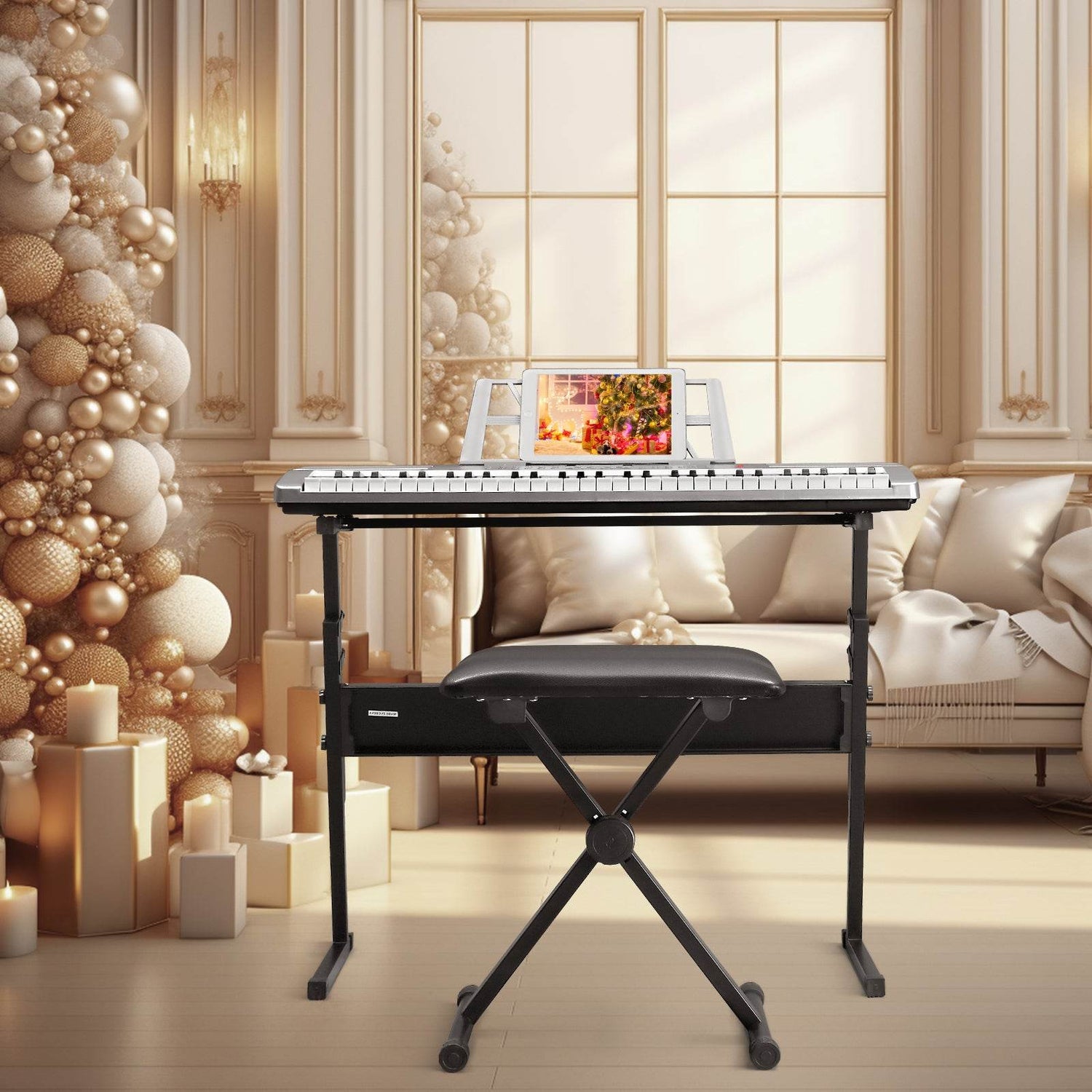 MLNshops Beginner Keyboard Bundle with Piano Stand