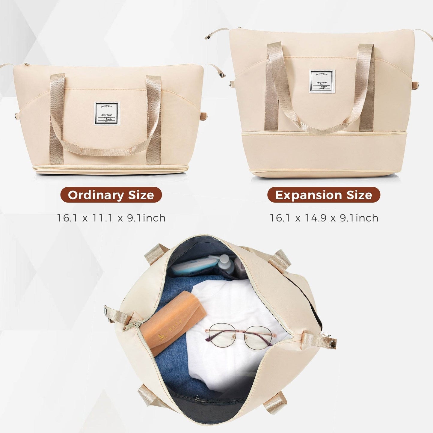MLNshops Beige Luggage Set with USB Port - Durable & Stylish - MLNshops