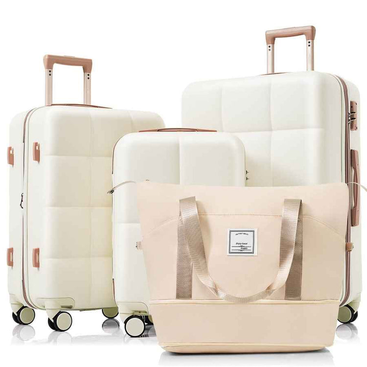 MLNshops Beige Luggage Set with USB Port - Durable & Stylish