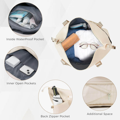 MLNshops Beige Luggage Set with USB Port - Durable & Stylish - MLNshops