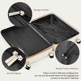 MLNshops Beige Luggage Set with USB Port - Durable & Stylish