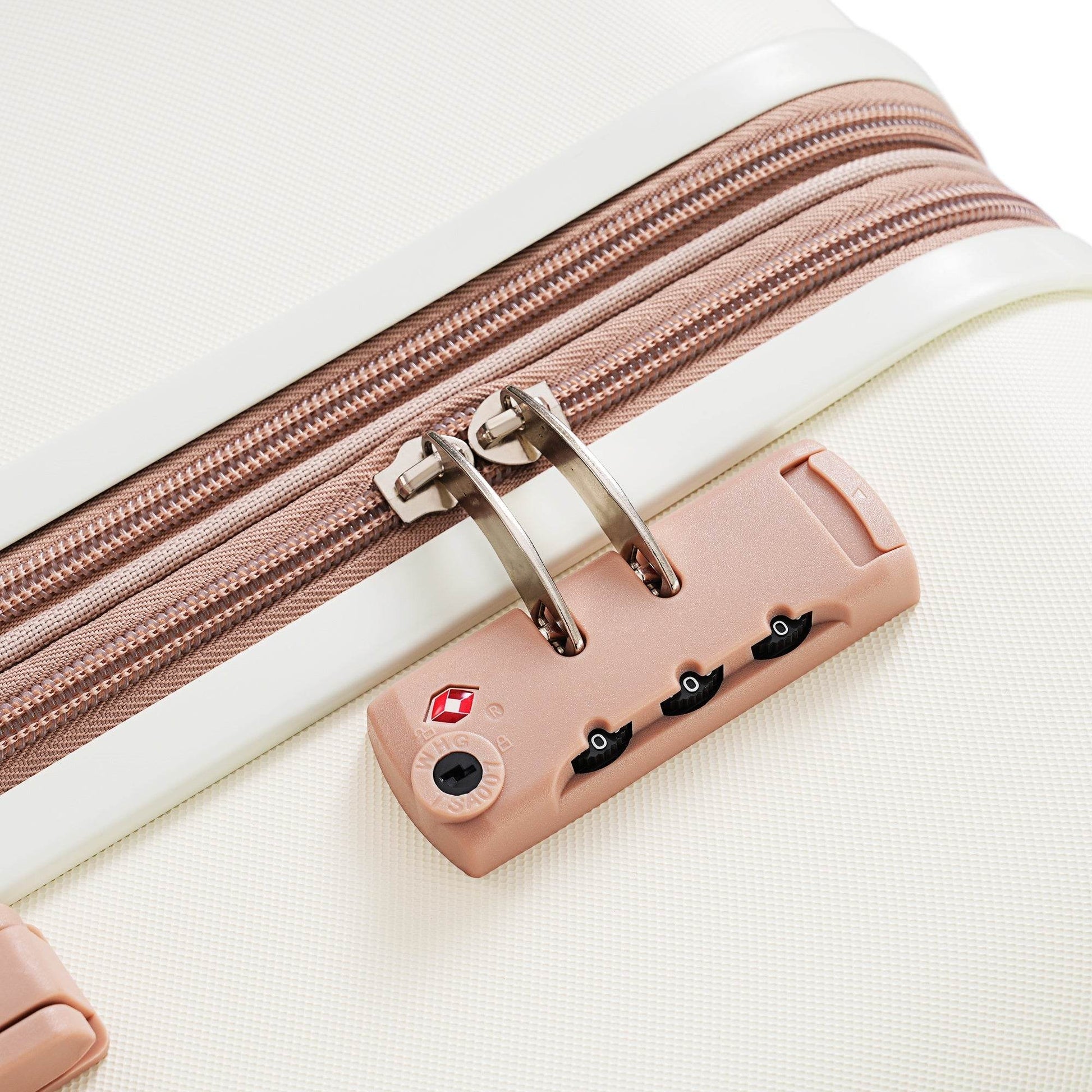 MLNshops Beige Luggage Set with USB Port - Durable & Stylish - MLNshops