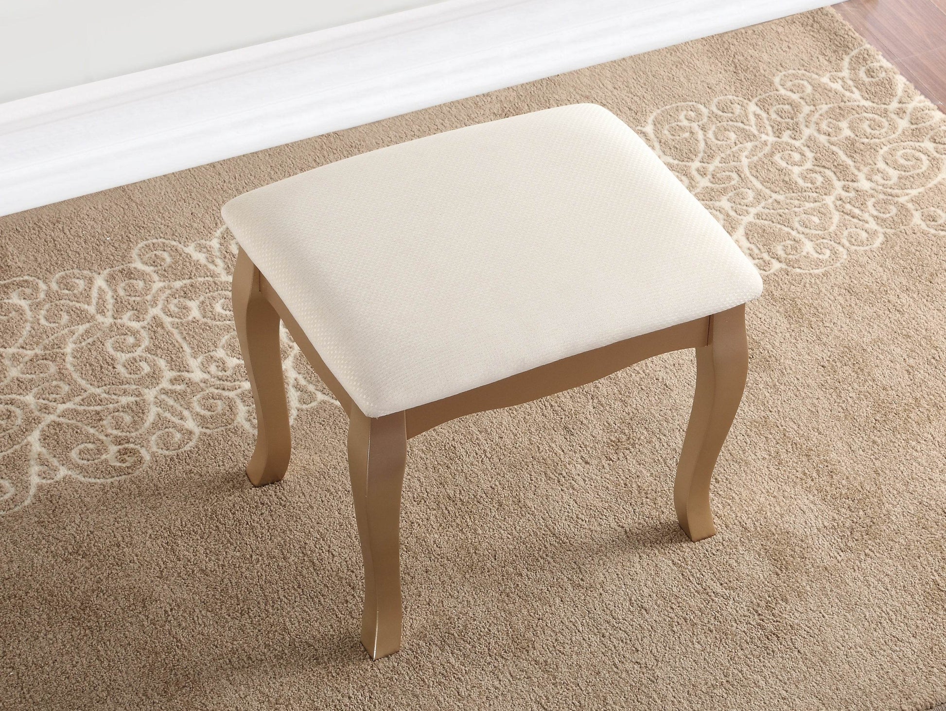 MLNshops gold makeup vanity table with stool - Oval Mirror