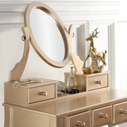 MLNshops gold makeup vanity table with stool - Oval Mirror