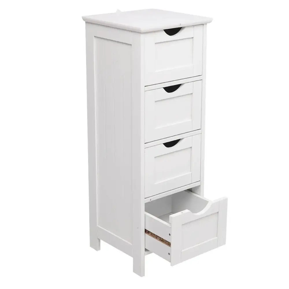 Best Quality 4 Drawers Storage Cabinet White MLNshops]