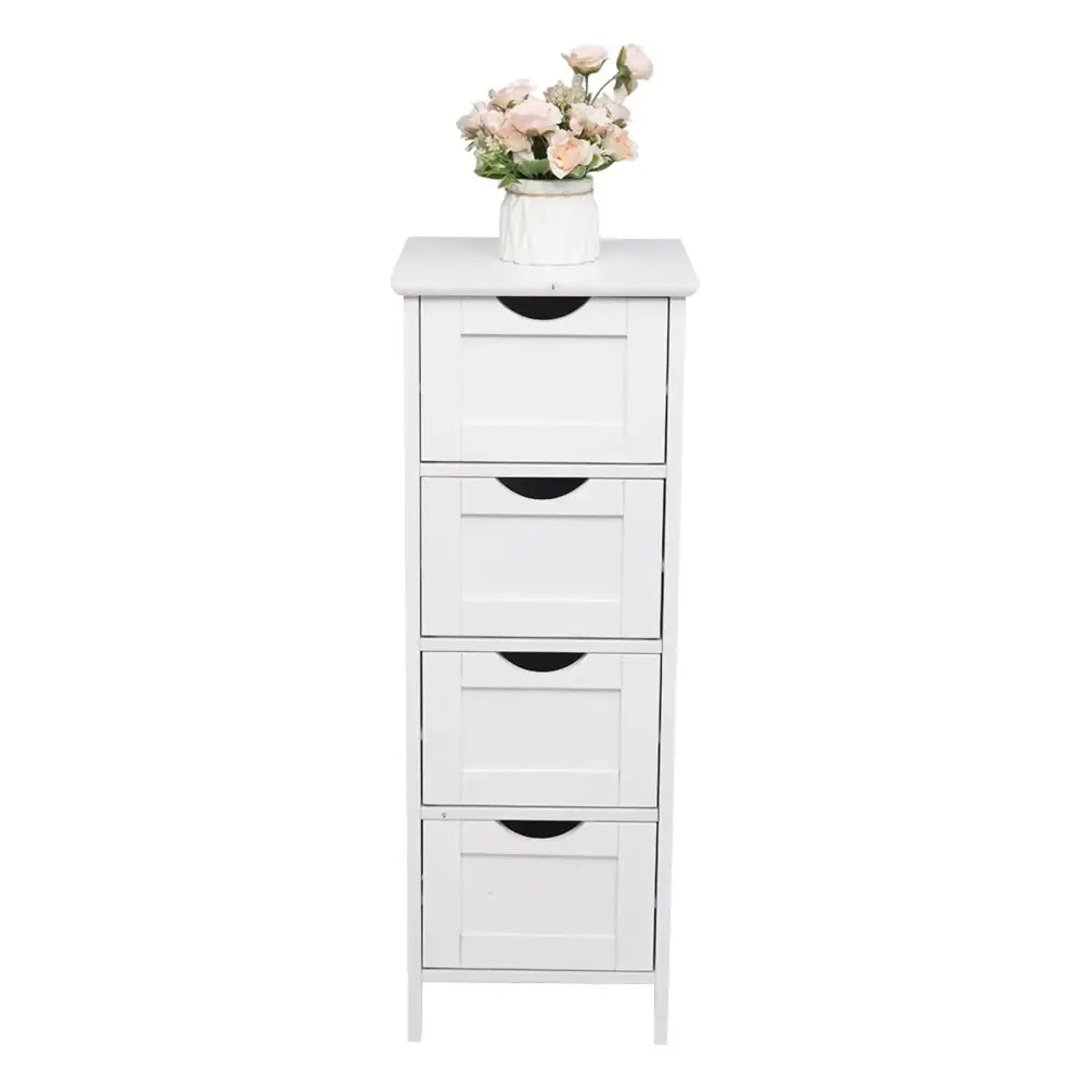 Best Quality 4 Drawers Storage Cabinet White MLNshops]